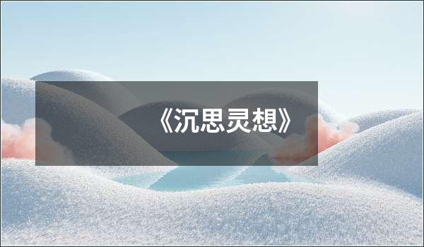 《沉思灵想》